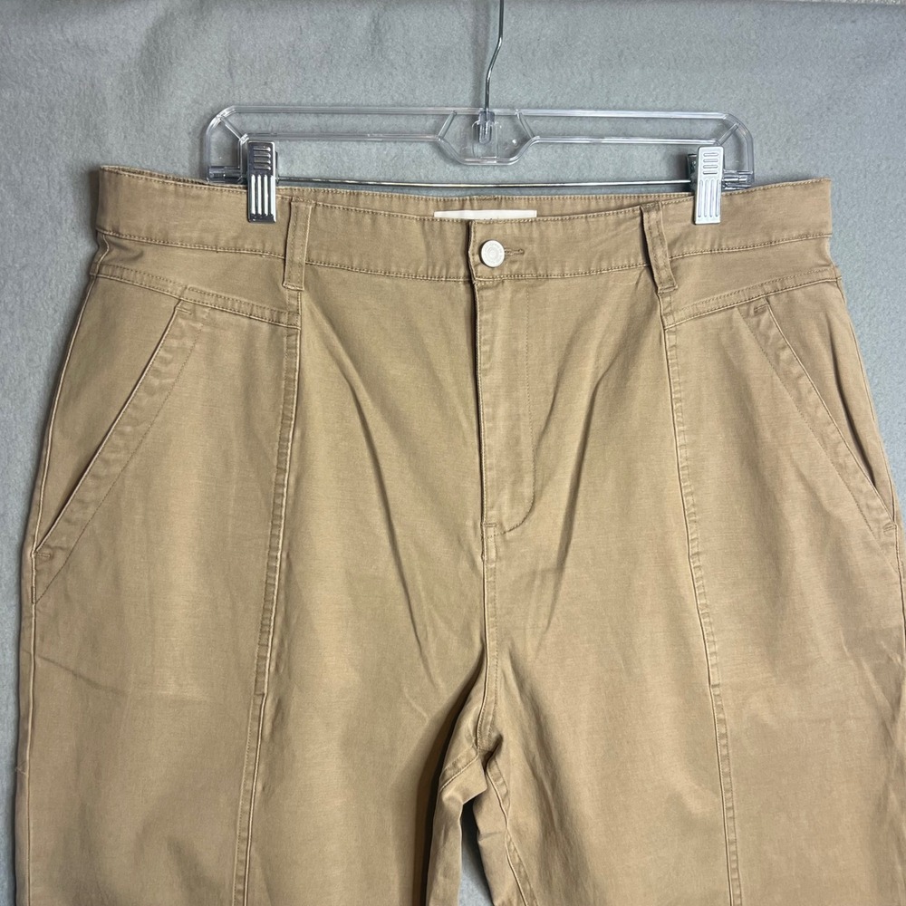 KanCan Khaki Ankle Pants Size 16 Tan Straight Leg Casual Utility Pockets - Picture 4 of 7